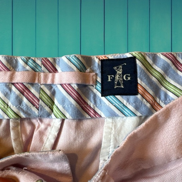 F&G Men's Golf Shorts Soft Pink Chino Shorts Size 36 Flat Front 100% Cotton - Picture 5 of 10